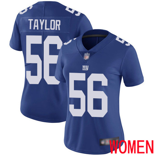 Women New York Giants #56 Lawrence Taylor Royal Blue Team Color Vapor Untouchable Limited Player Football NFL Jersey